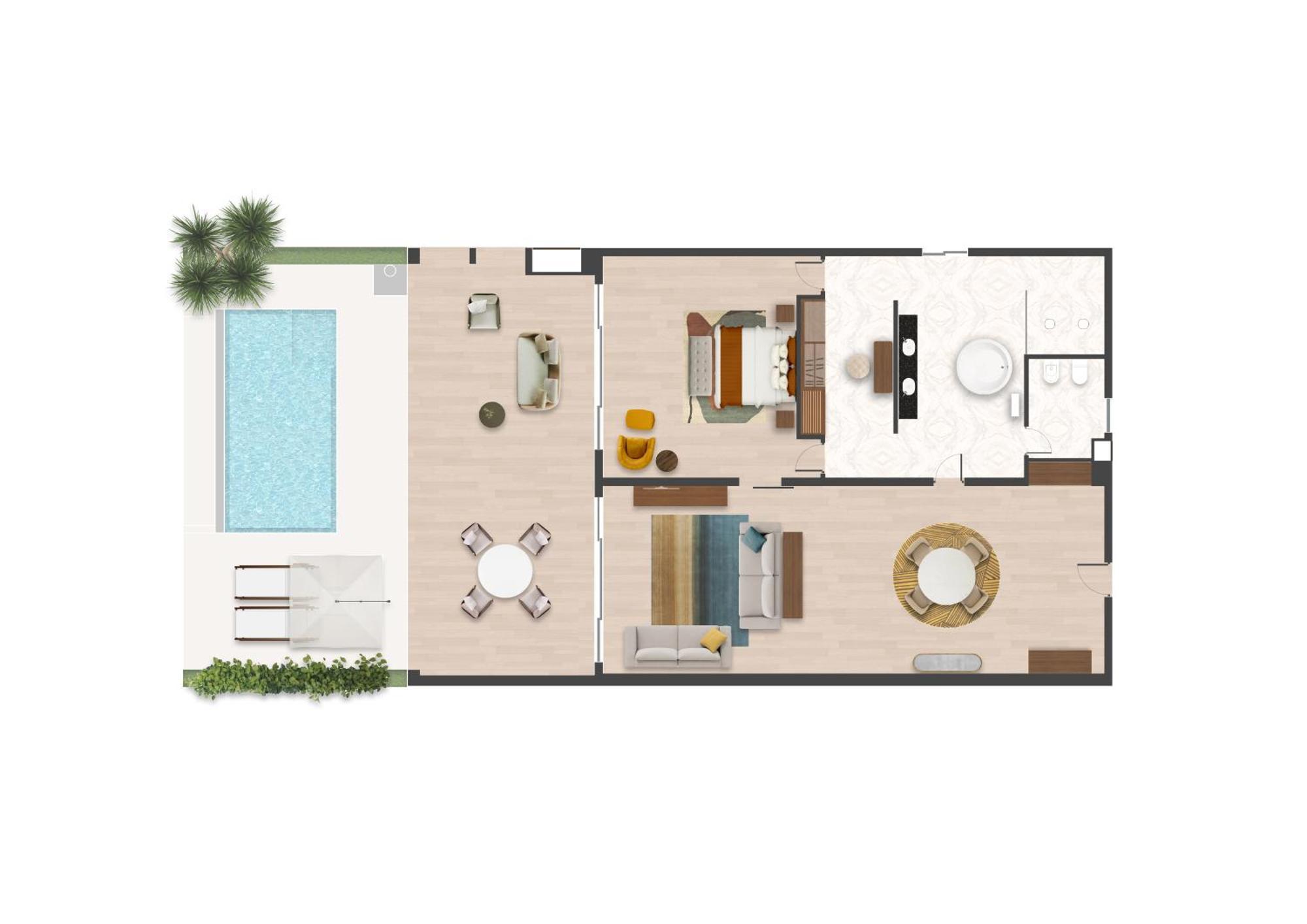 Hotel The Mora Zanzibar Matemwe  Exterior foto A floor plan of a villa